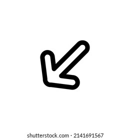 arrow direction black line isolated in white background