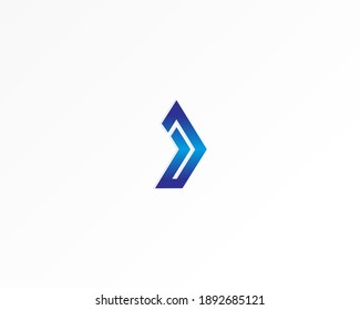 Plantilla de diseño de logotipo de concepto de dirección de flecha y color azul