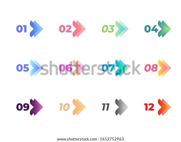 Arrow Direction Colorful Number Bullet Points Stock Vector Royalty 