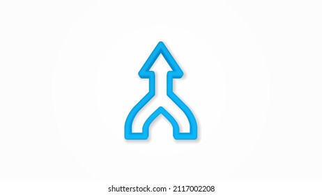 arrow, up direction, connecting realistic icon. 3d vector illustration. Isolated line color pictogram. Transparent shadows