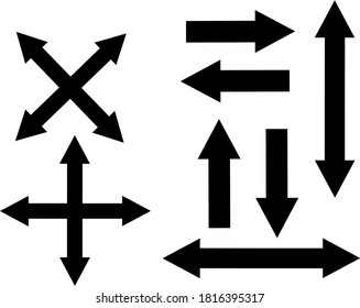 arrow direction cross x mark  