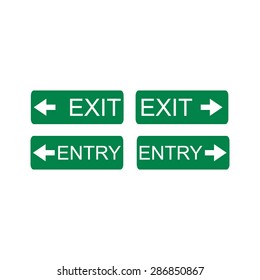 Arrow Direction Exit Entry Vector Illustration Stock Vector (Royalty ...