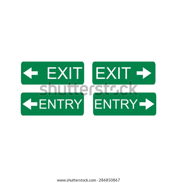 Arrow Direction Exit Entry Vector Illustration Stock Vector (Royalty ...