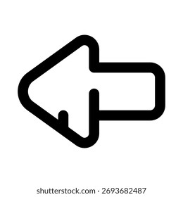 Pfeilrichtung flaches minimales Umrisssymbol, das Navigation, Bewegung und modernes Richtungsführungsdesign darstellt