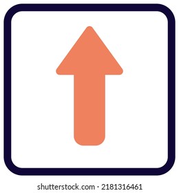 Up arrow direction for the forward place in the lane