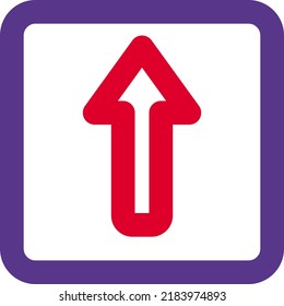 Up arrow direction for the forward place in the lane