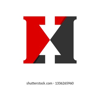 arrow direction "H" typography alphabet design