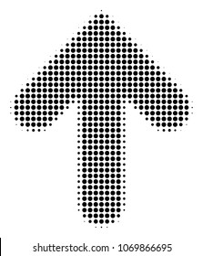 Arrow Direction halftone vector pictogram. Illustration style is dotted iconic Arrow Direction icon symbol on a white background. Halftone pattern is circle points.