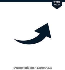 Arrow up direction icon collection in glyph style, solid color vector