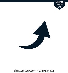 Arrow up direction icon collection in glyph style, solid color vector