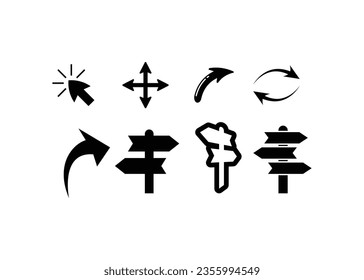 Plantilla de diseño de icono de dirección de flecha vector ilustración aislada