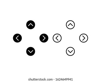 Arrow direction icon. With outline and glyph style