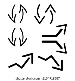 Pfeil-Richtung-Symbol auf weißem Hintergrund.