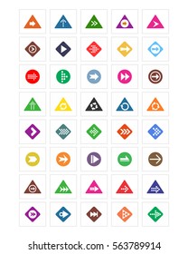 arrow direction icon set symbol logo image vector pin locate