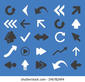 arrow, direction icons, signs set, vector