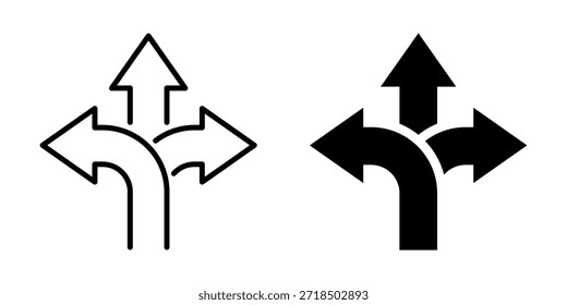 Arrow direction icons: simple outline and bold design for navigation