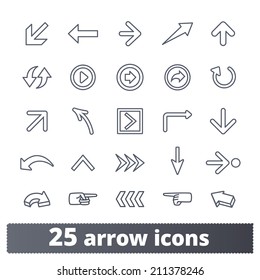 Arrow, direction icons: web vector set