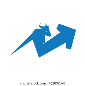 arrow direction increase bull profit icon. Isolated and flat illustration. Vector graphic