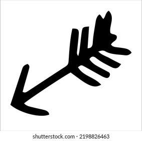 Arrow, direction indicator. Black and white sketch, logo, clipart, icon, icon, template. Isolated object on a white background. Vector image.