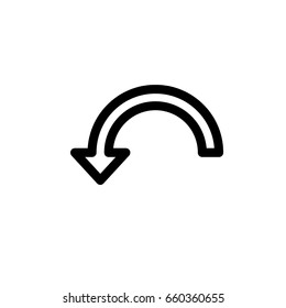 Arrow, direction indicator in left around the circle icon vector