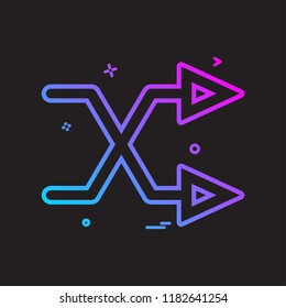 Arrow direction intersecting right two icon vector design