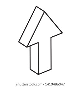 arrow up direction isolated icon