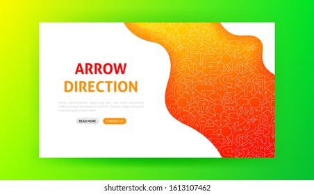 Arrow Direction Landing Page. Vector Illustration of Outline Design.