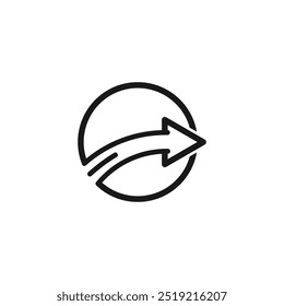 Icono del diseño del logotipo de la flecha o de la dirección con idea creativa