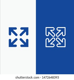 Arrow, Direction, Move Line and Glyph Solid icon Blue banner Line and Glyph Solid icon Blue banner