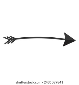 Arrow direction of movement, black arrow pointer landmark. Vector element isolate.