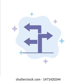 Arrow, Direction, Navigation Blue Icon on Abstract Cloud Background. Vector Icon Template background