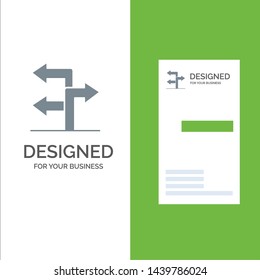 Arrow, Direction, Navigation Grey Logo Design and Business Card Template
