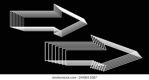 Arrow direction pointer. Right side pointer symbol isolated on dark background.