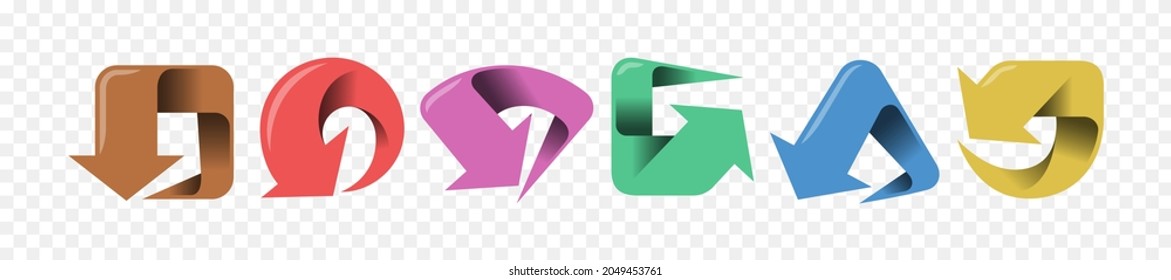 Arrow and direction pointer signs set