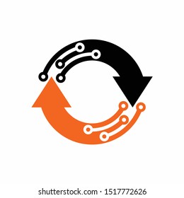 arrow direction recycle technology logo