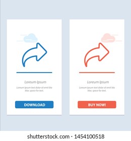 Arrow, Direction, Right, Forward  Blue and Red Download and Buy Now web Widget Card Template