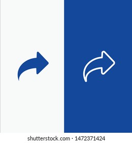Arrow, Direction, Right, Forward Line and Glyph Solid icon Blue banner Line and Glyph Solid icon Blue banner