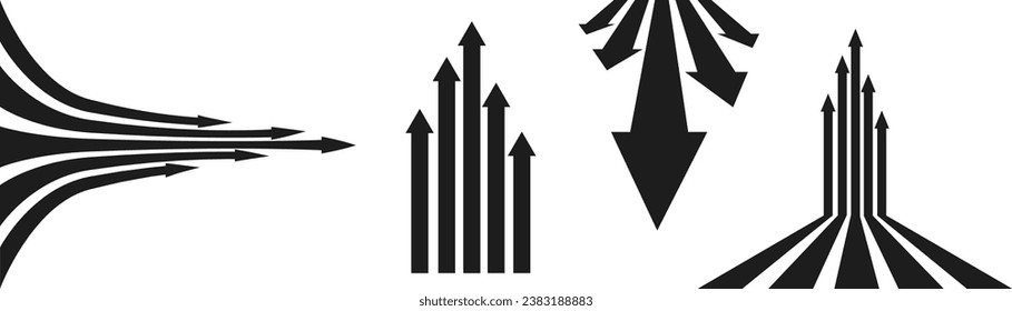 Arrow direction set. Vector design ready to use for fabric, textile, wrapping and more. Modern style.