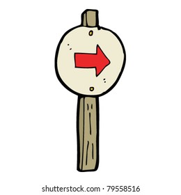 caricatura de signo de dirección de flecha