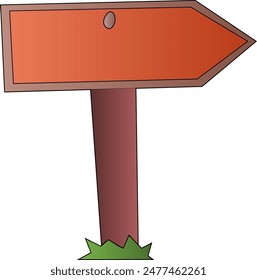 Arrow direction arrow sign multi color on pole have green grasses 