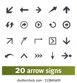 Arrow, Direction Signs: Web Vector Set