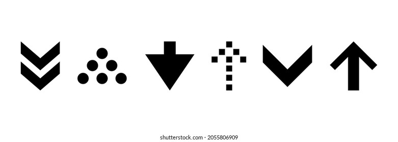 
arrow direction symbol consists of six shapes