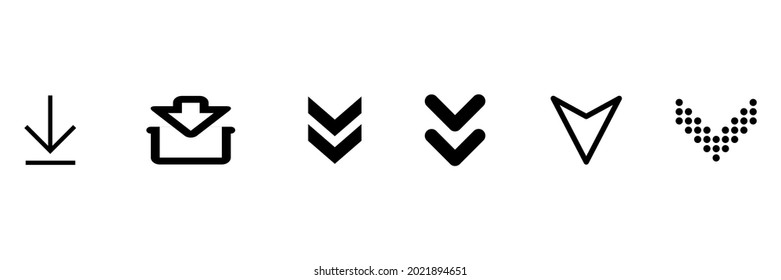 arrow direction symbols of six different shapes