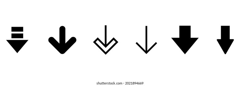 arrow direction symbols of six different shapes