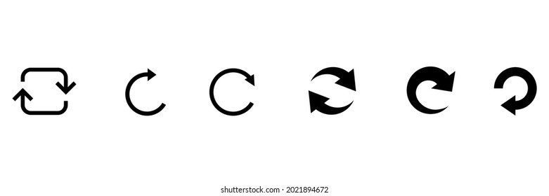 arrow direction symbols of six different shapes