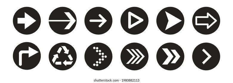arrow direction symbols of twelve different shapes
