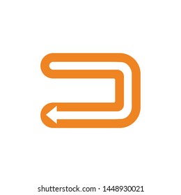 The arrow direction of the arrow turns left