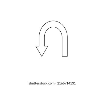 Arrow, Direction, U Turn Icon. Vector Illustration.