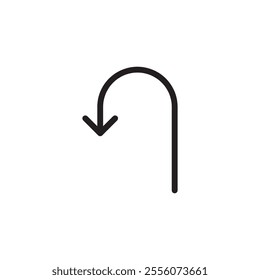 Arrow, direction, U Turn icon. vector flat black trendy style illustration for web and app..eps