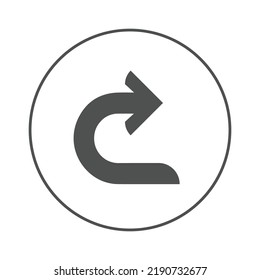 Arrow Direction U Turn Point Icon | Circle Version Icon |